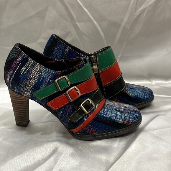 NWOT Socofy Multi Colored 3in Heel Shoes - Picture 1 of 4